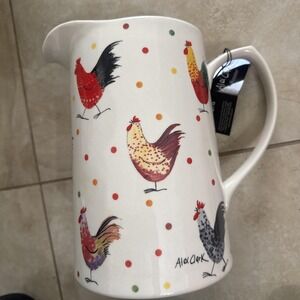 Churchill ROOSTER by Alex Clark 3 Pint 9.5" Farmhouse Jug Pitcher Chickens (sh)
